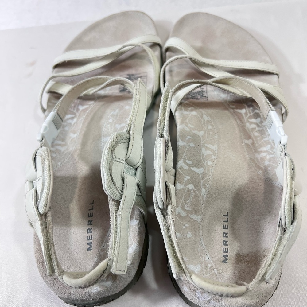 Merrell Sandals Womens 10 San Remo Strappy White Leather Casual Open Toe Hiking - Picture 5 of 8